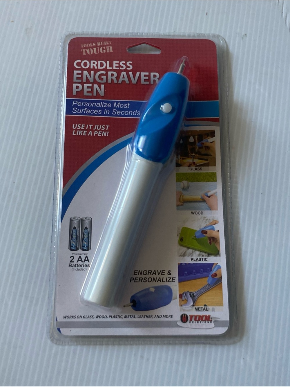 Cordless Engraver Pen - Blue and White